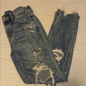 American Eagle Outfitters Ripped Blue Tomgirl Jeans